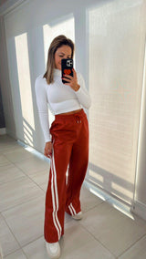 7134 Leather pants with elastic waist