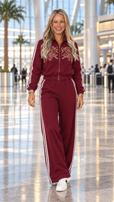 4021 Embroidery jacket and pants set