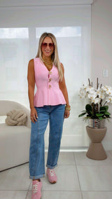 2991 Peplum vest with gold pins