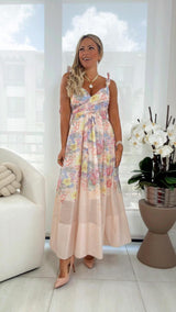 3318 Spring printed midi dress