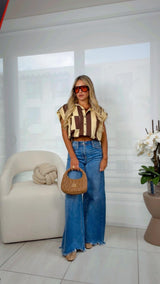 6331 Striped sleeveless blouse