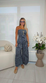 3387 Strapless side string jumpsuit