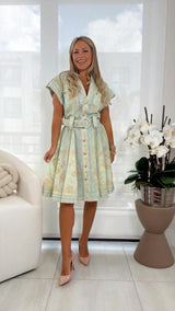 9580 Printed mini dress with belt