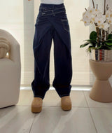 8938 Crossover denim pants