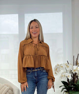 5109 Chiffon boho ruffle blouse