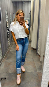 5690 Short sleeve embroidery shirt