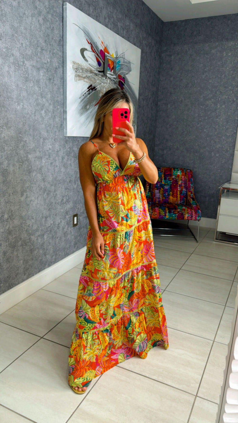 1237 Tropical fest maxi dress