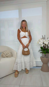 6013 Eyelet long skirt set