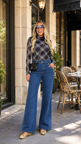 1929 High rise wide flare pants