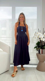 H480 Denim midi dress