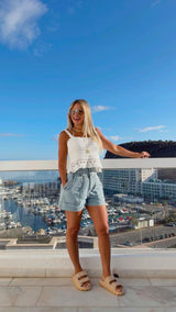 1872 High waist denim short