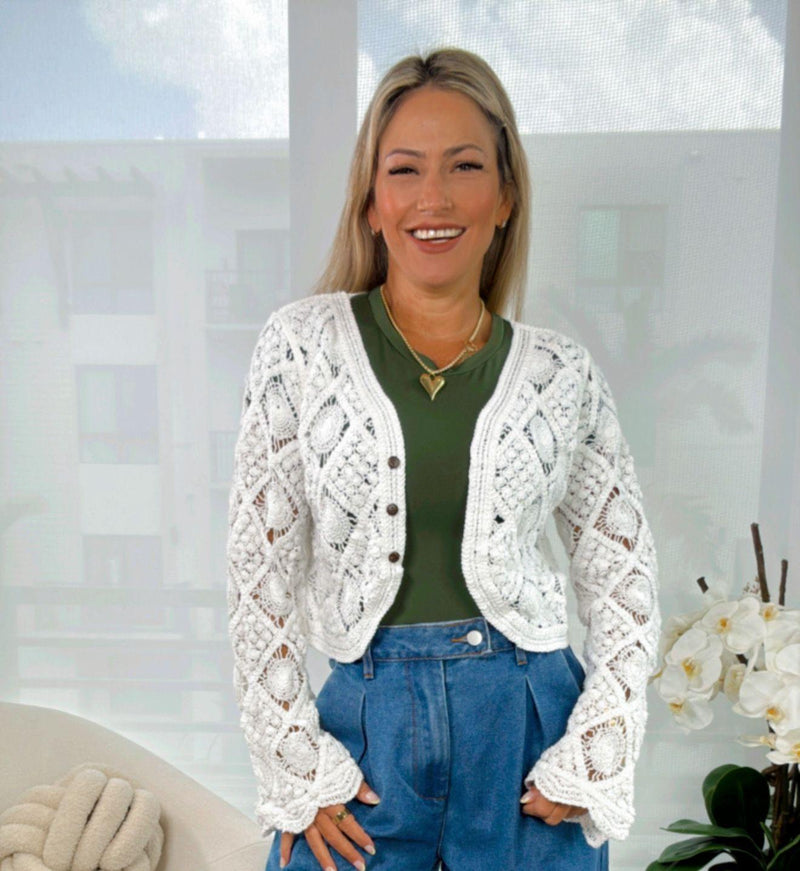 Y922 Crochet knit sweater