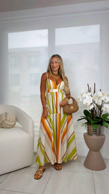2146 Printed woven midi dress