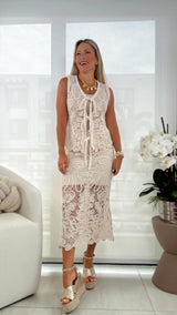 3102 Crochet vest and skirt set