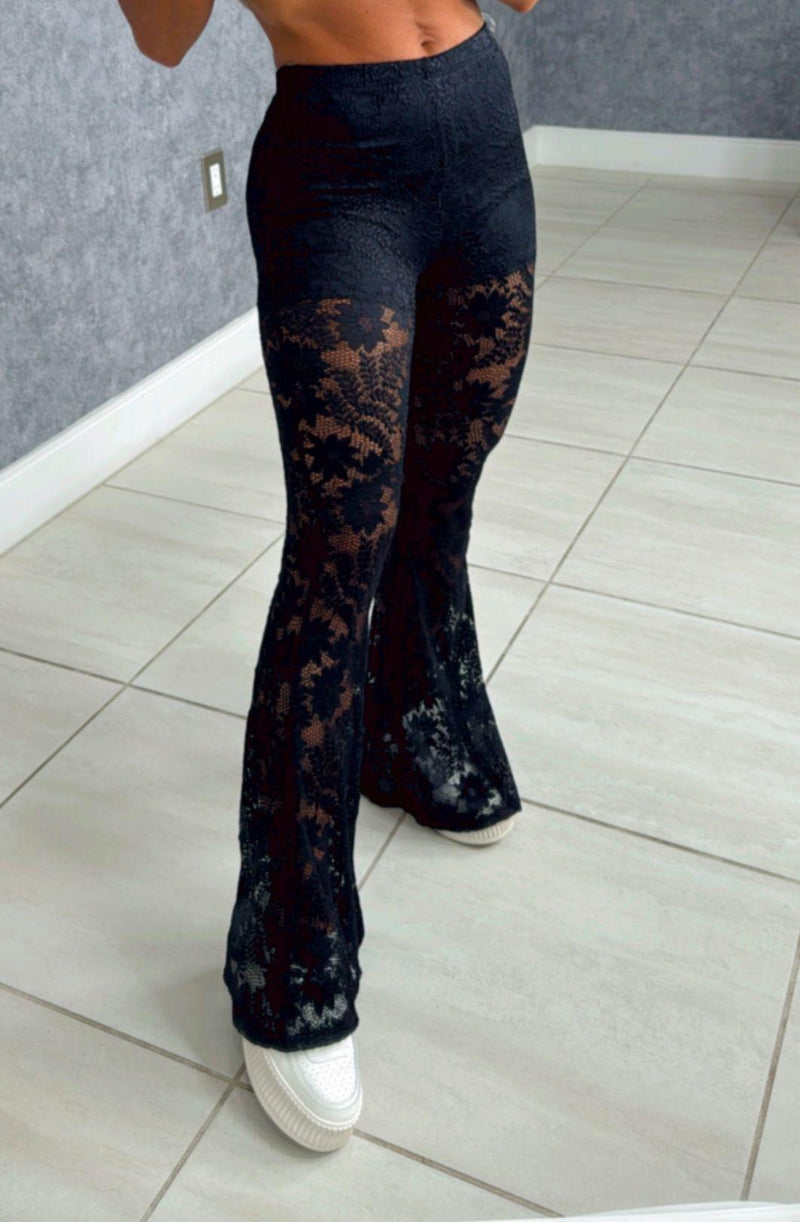 9391 Elastic lace pants