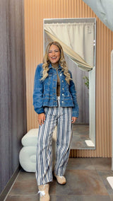 5078 Lovely peplum denim jacket