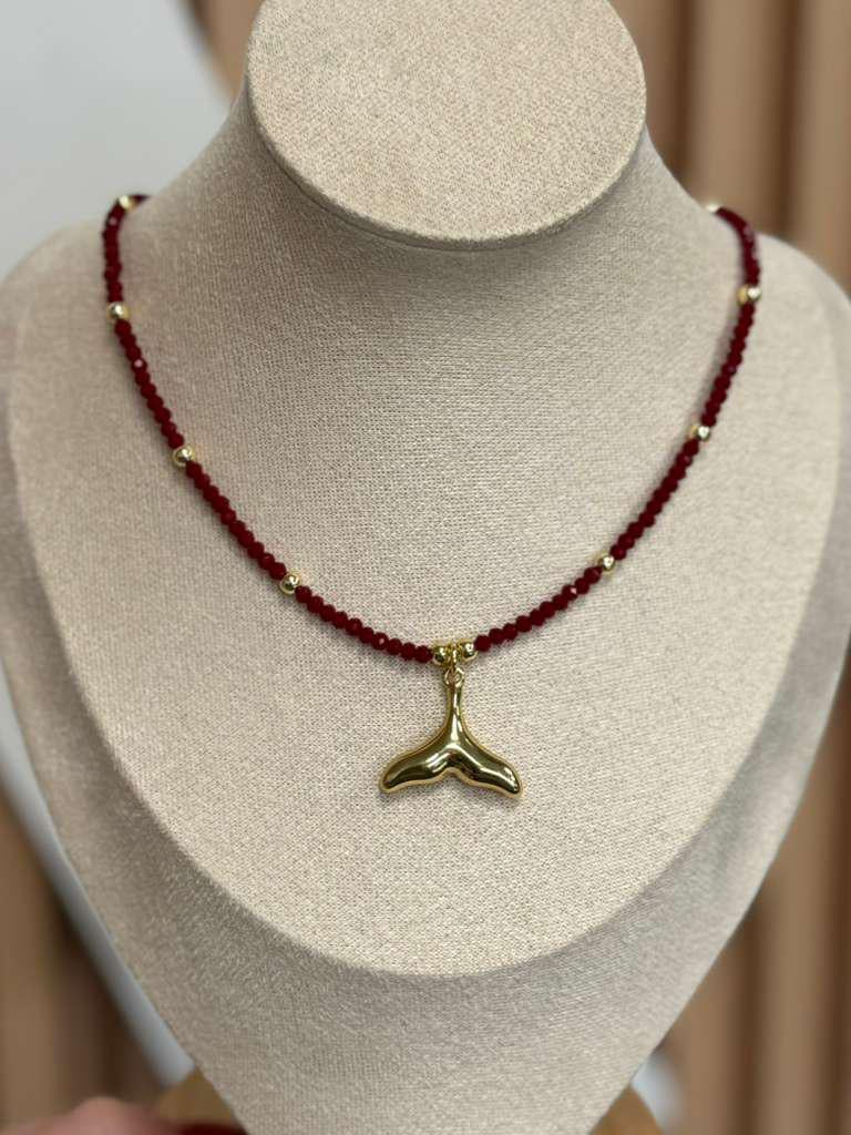 DL133 Choker sirena burgundy
