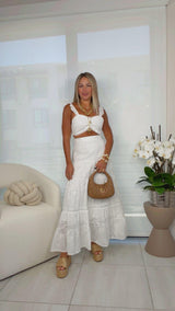 6013 Eyelet long skirt set