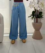 8111 Lyocell light denim balloon pants