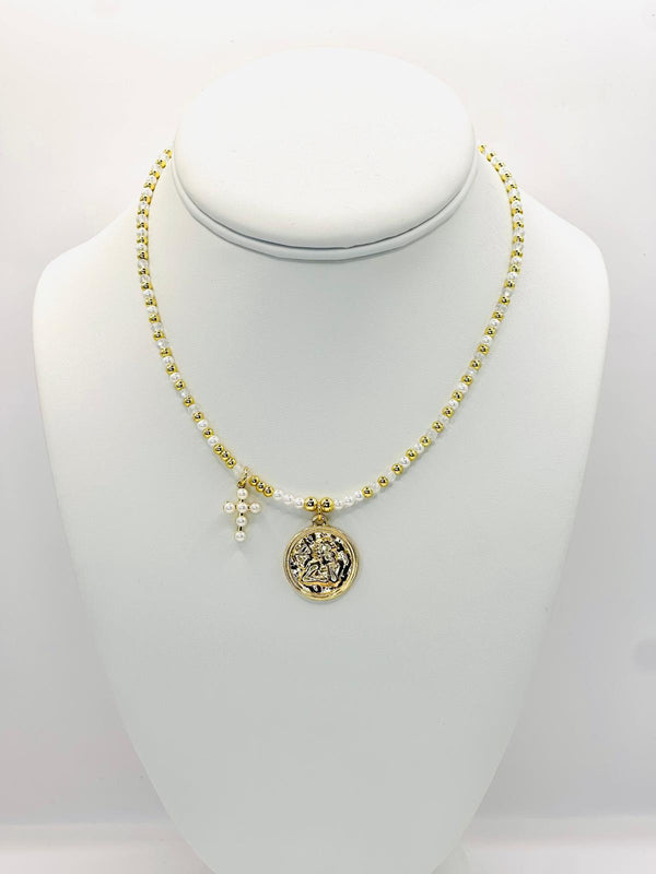 N1157 Cross angel necklace
