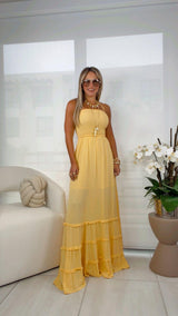 1492 Smoked tiered maxi dress