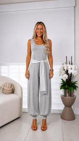 6243 Faux-Sleeve tie jumpsuit