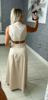 4111 Senses pin maxi dress