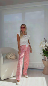 1719 Slouchy baggy pants with all-over print