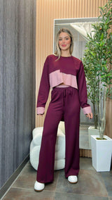 3395 Sweaters and wide leg pants set