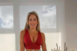 0917 Deep V-neck crop top