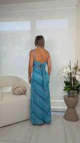0171 Knit open back maxi dress