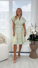 9580 Printed mini dress with belt