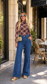 1929 High rise wide flare pants