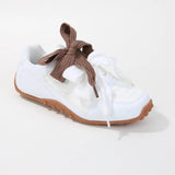 8838 Lacey dual bows trail sneakers white
