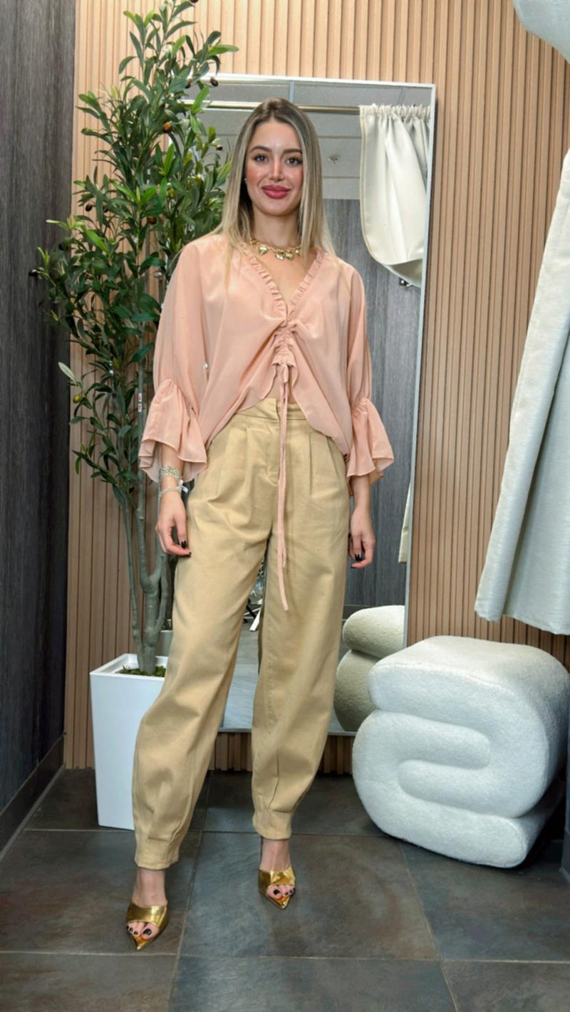 5102 Chiffon ruched blouse