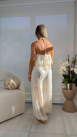 7356 Lace top and pants set