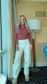 1142 High rise crop wide barrel cargo cuffed pants