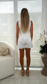 7928 Embroidery detail top and short set