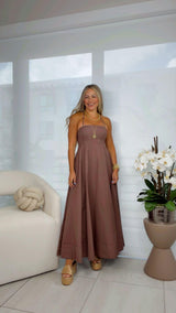 1871 Straight neckline midi dress