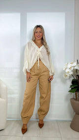 5102 Chiffon ruched blouse