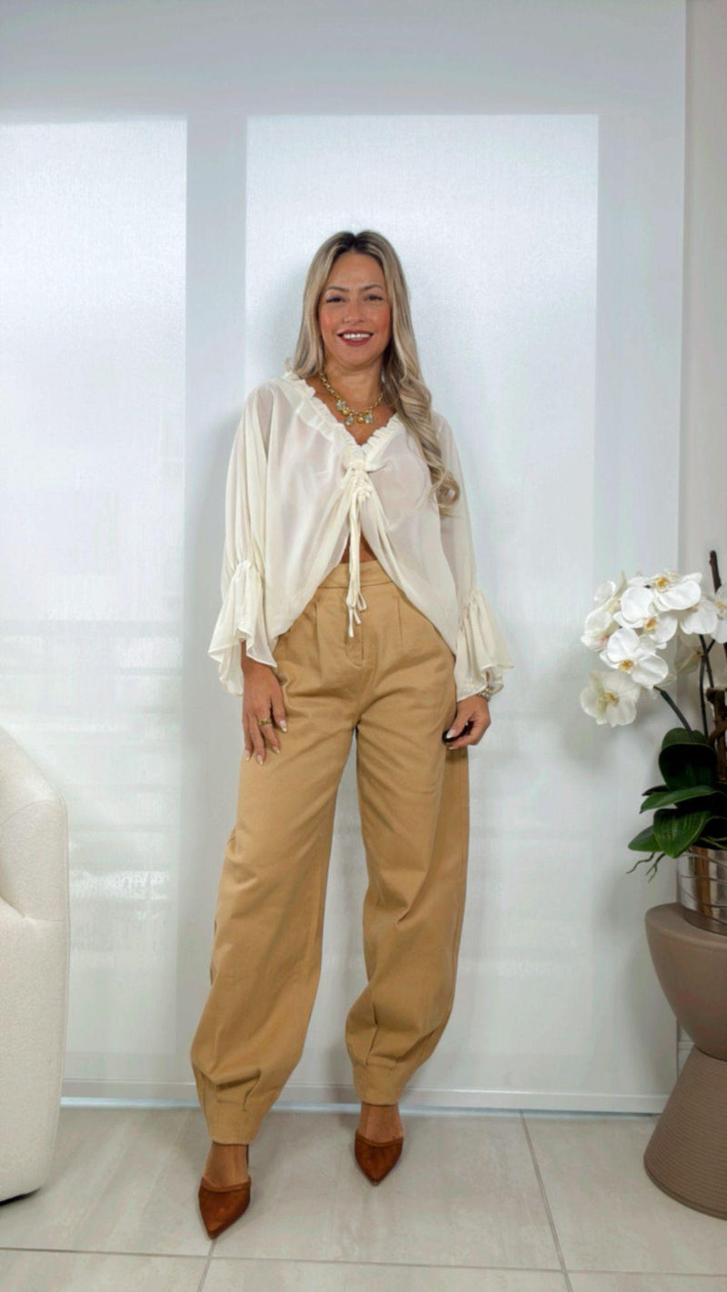 5102 Chiffon ruched blouse