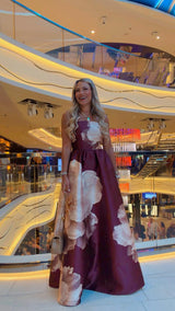 3041 Printed woven maxi dress