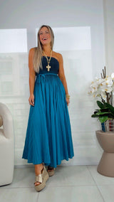 3054 Pleating tube midi dress