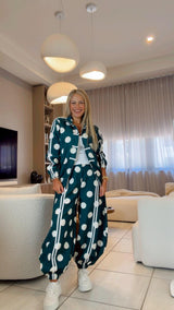 7058 Polka dot jacket and jogger set