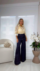 B209 Sheer button-up shirt