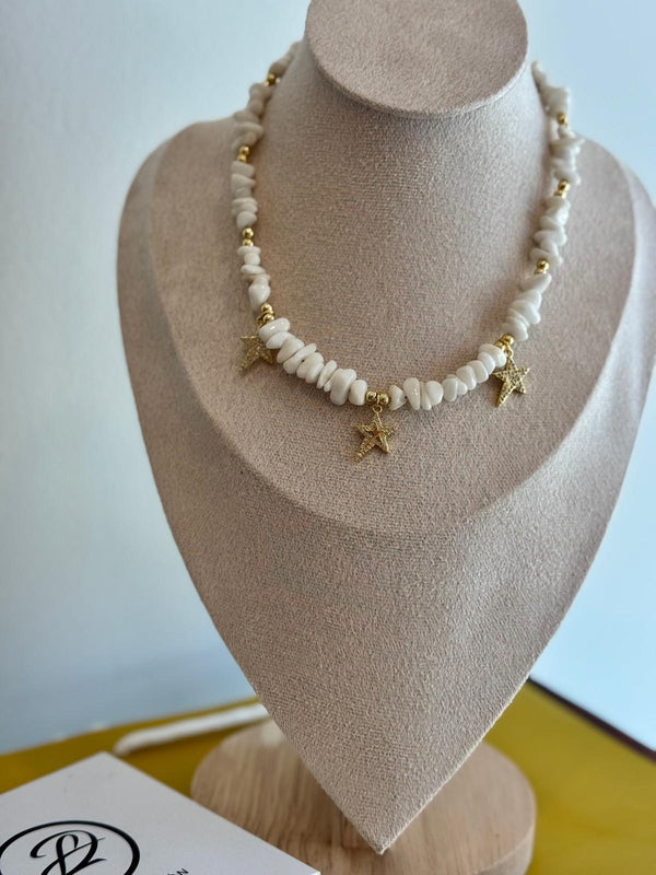 DL01 Stone stars necklace