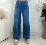 3589 High rise suer soft baggy cuffed pants