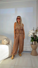 7356 Lace top and pants set