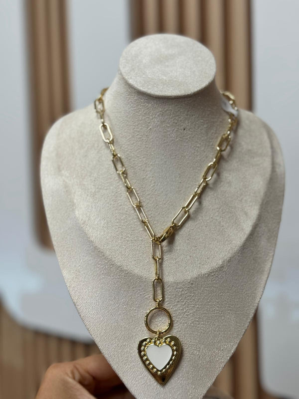 DL59 Long necklace heart