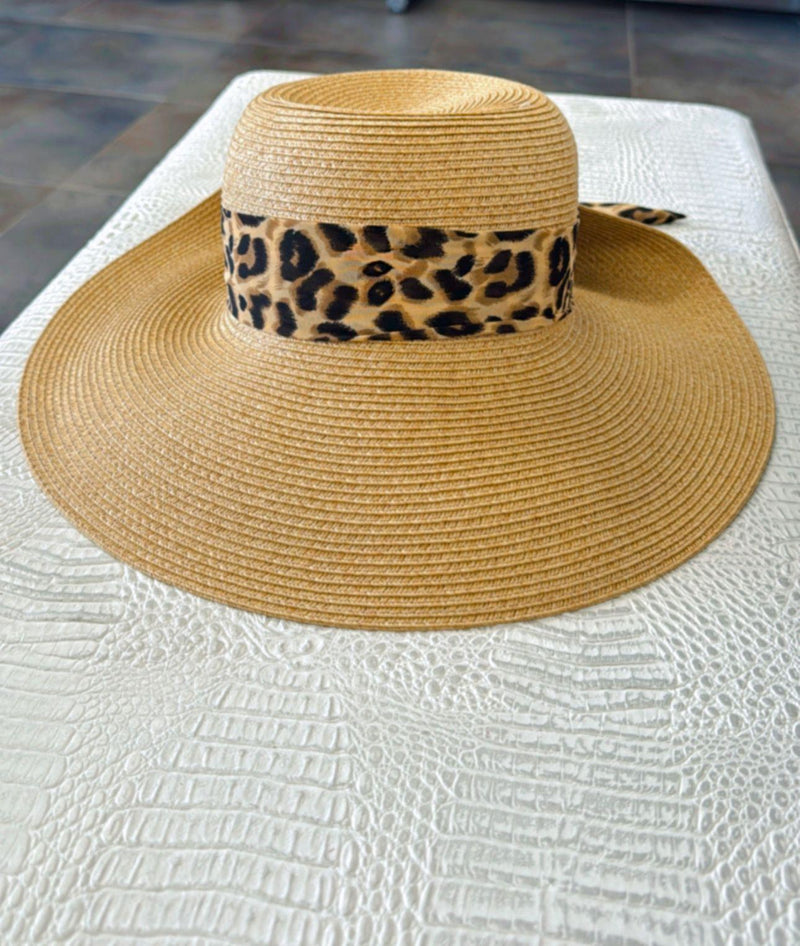 TH13 Leopard print floppy sun hat